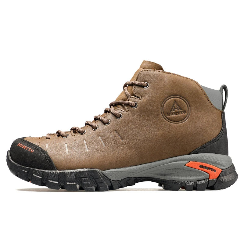 HUMTTO Waterproof Hiking Boots Leather Outdoor Safety Shoes for Men Trekking Sneakers Man Winter Mountain Tactical Camping Mens