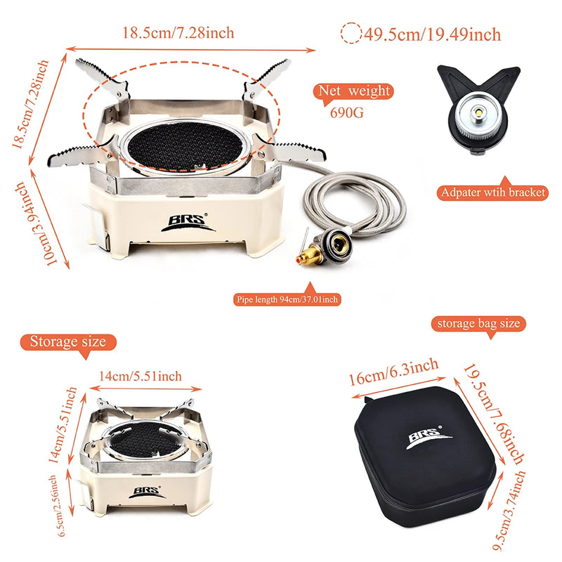 Portable  Split Type Gas Burner  Camping Waterproof Stove 2200W High-power Infrared Card Stove Outdoor Picnic Hiking Burner