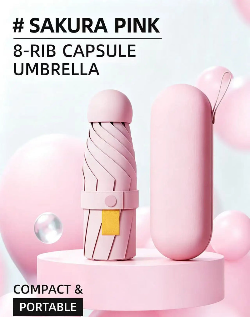 Compact Mini Pocket Umbrella, Aesthetic Portable Parasol, Dual Use For Sun Protection And Rainproof Outdoor Travel