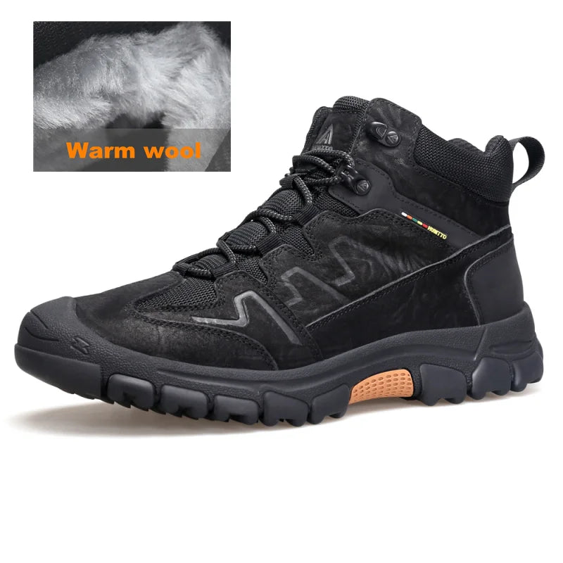 HUMTTO Outdoor Snow Men's Sports Shoes Warm Hiking Shoes for Men Winter Camping Trekking Boots Non-slip Safety Work Sneakers Man