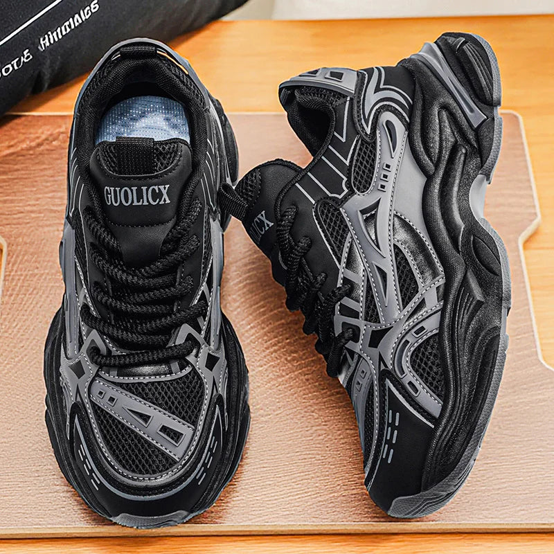 Men's mesh Chunky sneakers four seasons new soft sole outdoor running shoes fashion casual breathable light speed sports shoes