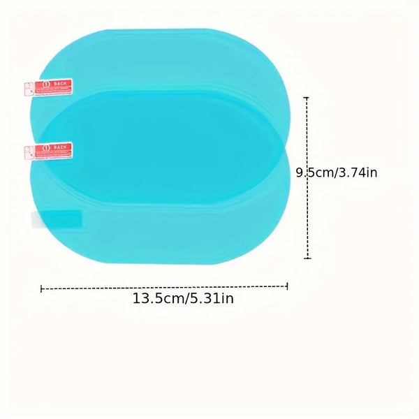 2pcs Car Rearview Mirror Rainproof Film,Full Screen Anti Fog,Waterproof Membrane,for Smooth Driving In Rainy And Foggy Weather