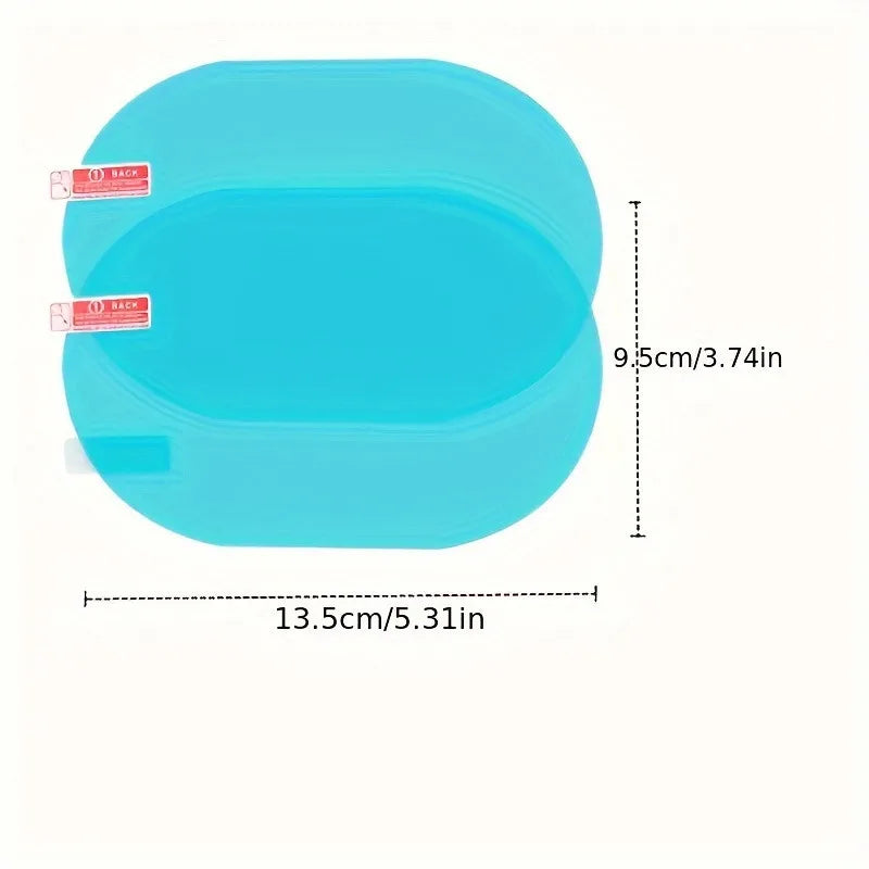 2pcs Car Rearview Mirror Rainproof Film,Full Screen Anti Fog,Waterproof Membrane,for Smooth Driving In Rainy And Foggy Weather
