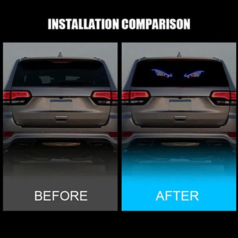 Devil Eyes Light for Cars Windshield USB Plug with11 Modes Warning Lamp Signs Atmosphere Decor Lighting for Car Accessories