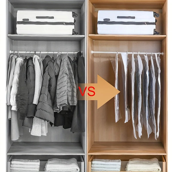 1pc Ultimate Vacuum Compression Storage Bags - Effortless Space Saver with Dustproof Hook,Transform Dorms, Closets, Wardrobes