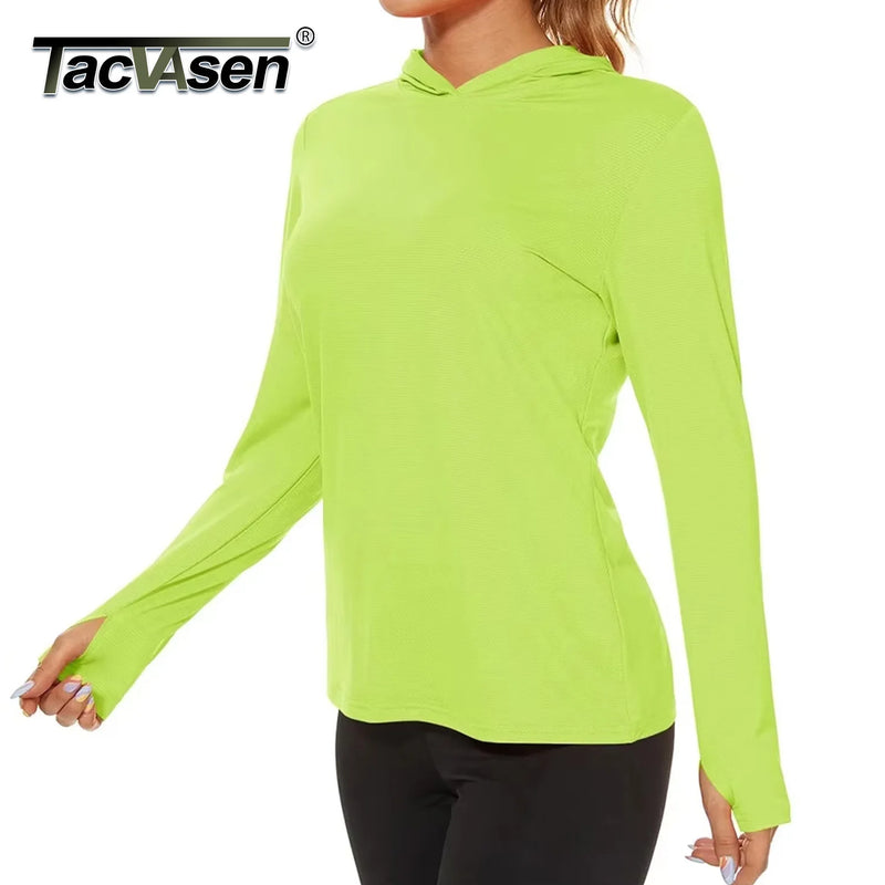 TACVASEN Summer UV/Sun Protection Outdoor Hooded T-shirt Women's Hoodie Shirt UPF 50+ Long Sleeve Fishing Hiking Athletic Shirts