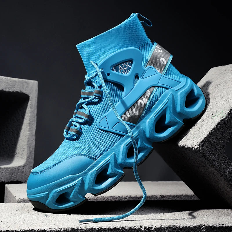 Mens Sports Shoes 2025 New High Top Thick Sole Trendy Casual Sneakers Cosy Wear-resistant Outdoor Running Shoes for Men