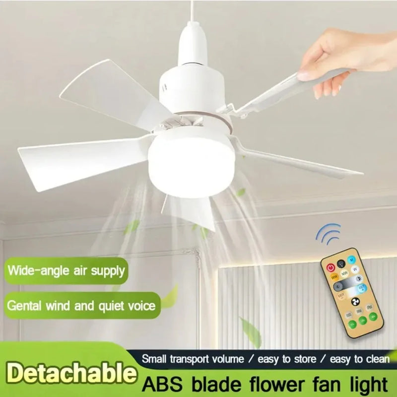 Black/White 30W LED Ceiling Fan with Lamp Fixture 5-Speed Fan Durable Silent Ceiling Fan for Bedroom Balcony Study AC85-265V