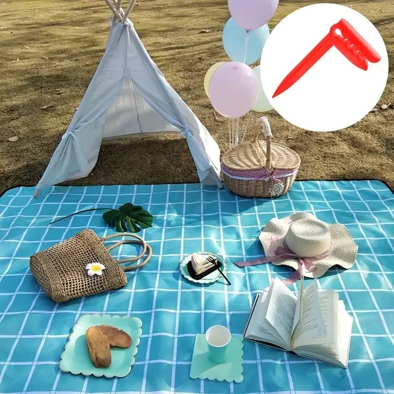 4pcs Outdoor Anchor Stakes Clips Picnic Blanket Holder Beach Towel Sand Pegs,for Picnic Blankets Beach Towels and Camping.