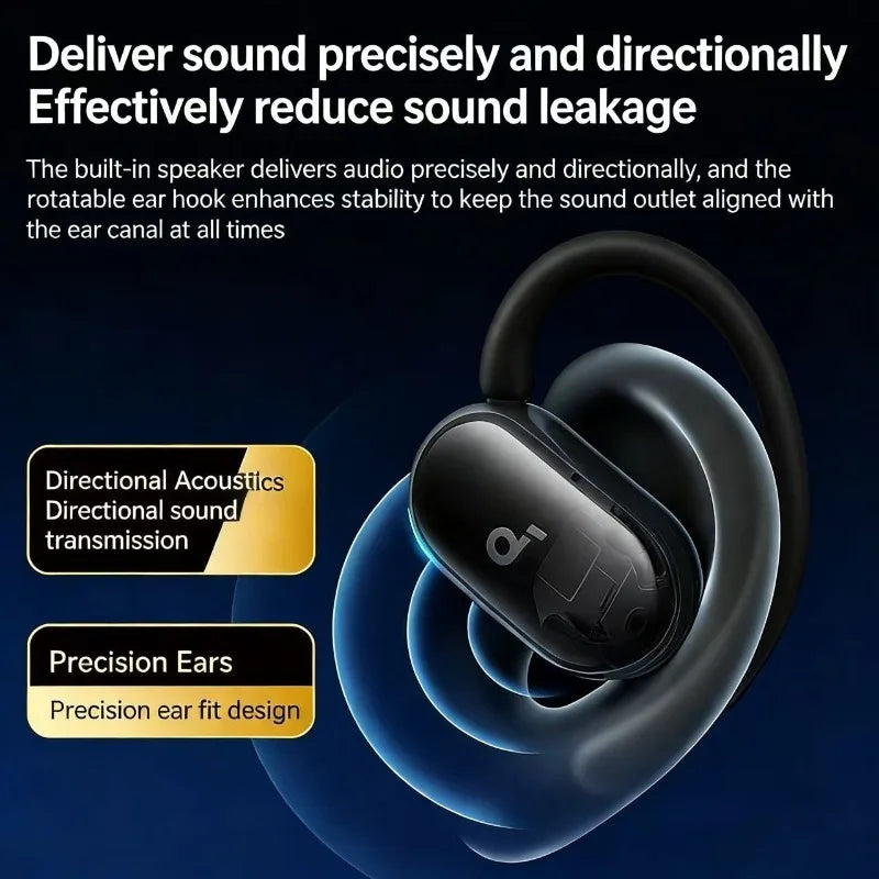 កាសស្តាប់ត្រចៀកប៊្លូធូស SOUNDCORE V20i បើកកម្មវិធីកាត់បន្ថយសំឡេងរំខានកីឡា កាសស្តាប់ត្រចៀកព្យួរសម្រាប់ភ្ជាប់ជាមួយឆ្អឹង
