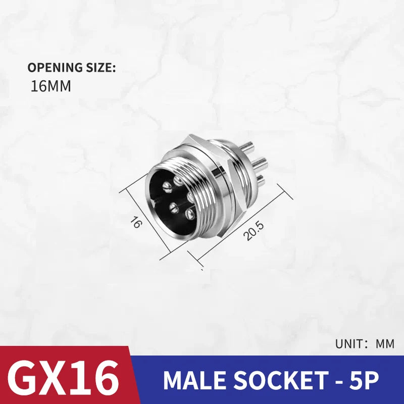 10 Pcs GX16 Male And Female Aviation Plug Socket Connector GX16-2/3/4/5/6/7/8/9/10 PIN Cable Aviation Plug Connector Rear Nut