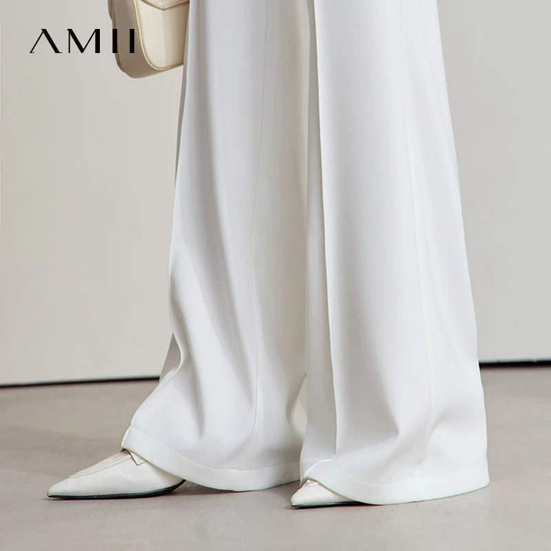 ខោ AMII Minimalist សម្រាប់នារី ពណ៌ស រដូវស្លឹកឈើជ្រុះ ឆ្នាំ២០២៦ ខោស្លីមសម ខោធម្មតា សម្រាប់នារីការិយាល័យ ខោហើម ប្រឆាំងស្នាមជ្រួញ សម្រាប់ប្រចាំថ្ងៃ 12523127