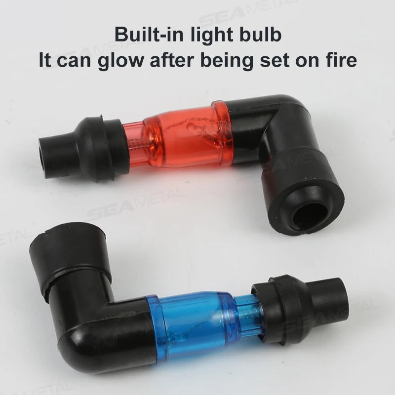 SEAMETAL Universal Motorcycle Ignition Spark Plug Cap 90 Degree Motorcycle Flashing Spark Plug Caps Covers for Motorbike Scooter
