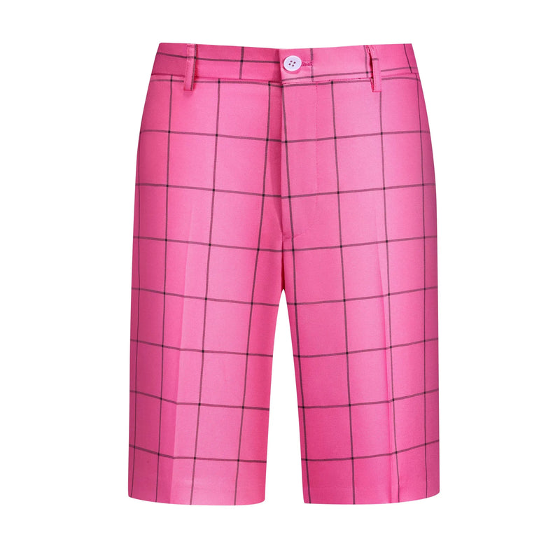2026 Summer New Arrivals: Men's Black Checkered Suit Shorts (Asian Sizes), Red Slim-Fit Knee-Length Pants.