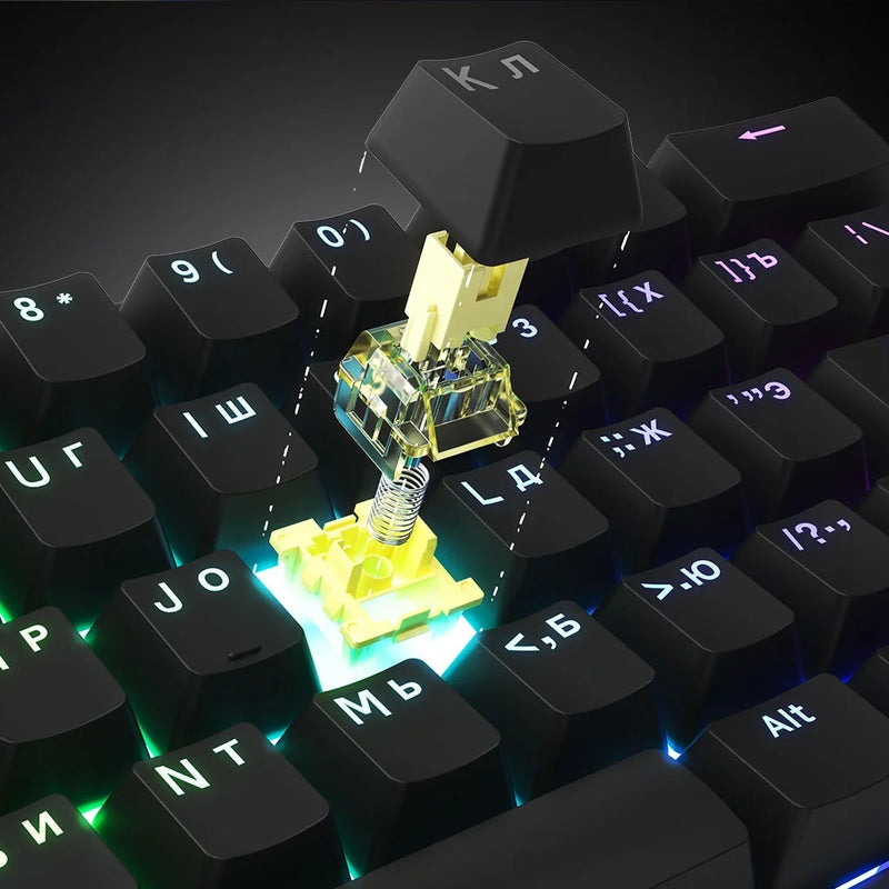 Akko 3061S Black HE Mechanical Keyboard 60% ANSI Russian RGB Magnetic Switch Rapid Trigger 8K TypeC Wired Custom Gaming Keyboard