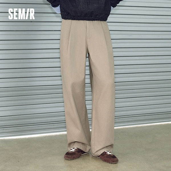 ខោបុរស Semir ធម្មតា ចង្កេះយឺត ក្រណាត់ដុសខាត់ រលុង សម ជើងត្រង់ រចនាប័ទ្មសម្រាប់ធ្វើដំណើរ អាចប្រើប្រាស់បានច្រើនយ៉ាង ថ្មី 2026
