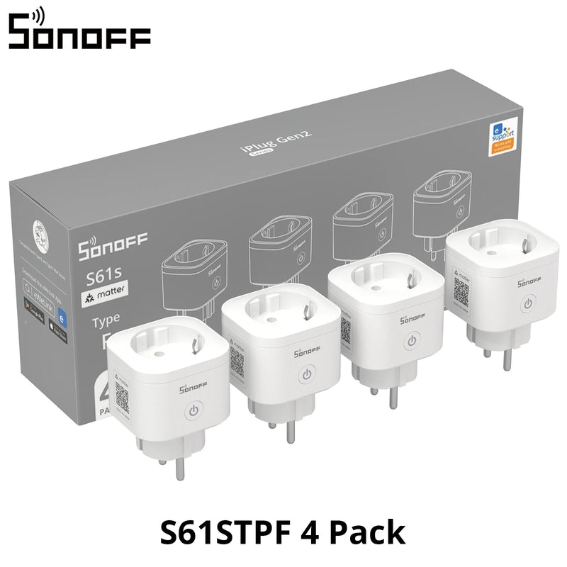 SONOFF S61sTPF Smart WiFi Plug 16A 3840W Matter Compatible Energy Consumption Overload Protection Voice with Alexa Google Home