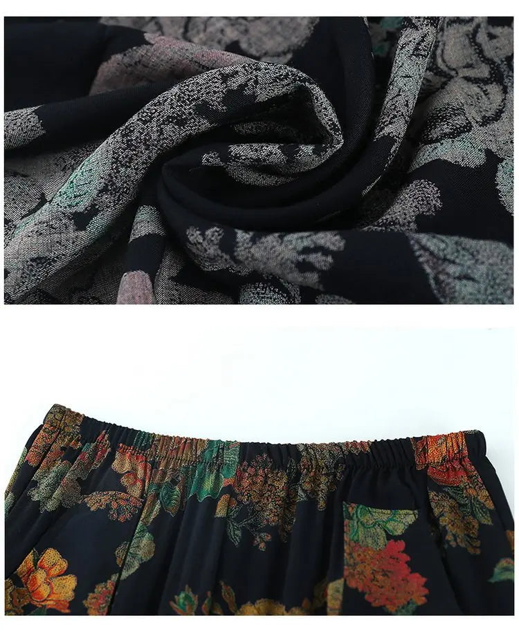 ឈុត Pijama សម្រាប់ស្ត្រី XL-5XL ទំហំធំ រដូវផ្ការីក រដូវស្លឹកឈើជ្រុះ សម្លៀកបំពាក់នៅផ្ទះ ធម្មតា ម្តាយវ័យកណ្តាល ឈុតពីរដុំ ឈុតក្រៅផ្ទះ
