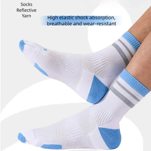WRELS 1/2/3 Pairs Athletic Socks Compression Socks Men Women Moisture Wicking Breathable Elastic Running Hiking Tennis Crew Sock