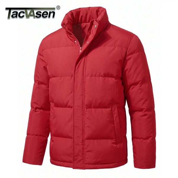 TACVASEN Winter Duck Down Jackets Mens Stand Collar Quilted Jackets Water Resistant Lightweight Puffer Jacket Windbreaker Coats