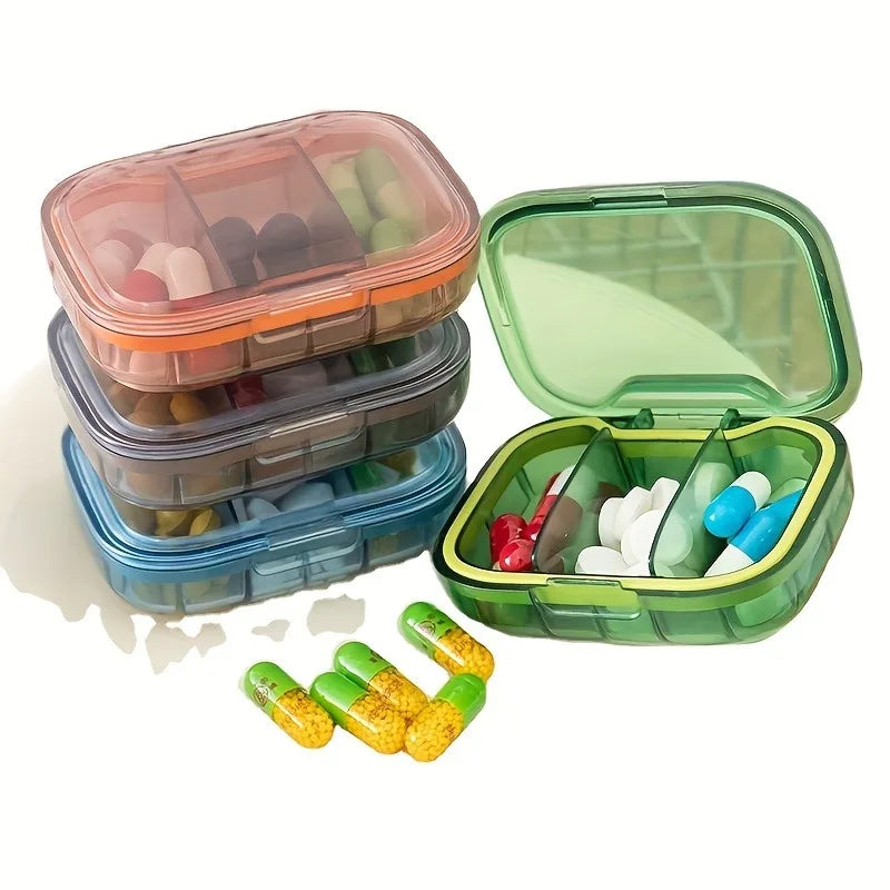 1pc Portable Mini Pill Box for Morning, Noon, And Night, Sealed Medicine Storage for One Week, On-The-Go Medicine Organizer
