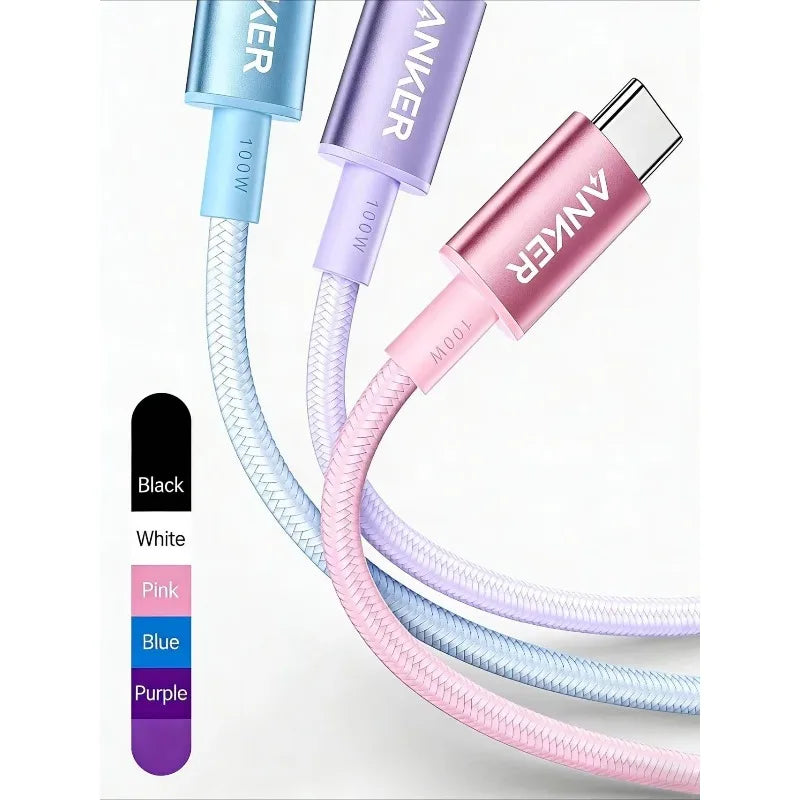 ខ្សែសាក ANKER សម្រាប់ Apple 17/16/15 Pro Max ខ្សែសាកទិន្នន័យប្រភេទ C ពីរ 100W / 140W សាកលឿនខ្លាំង