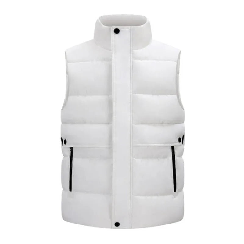 Winter down and cotton jacket for outdoor wear simple and fashionable keep warmth Work jacket collarless blouse custom logo