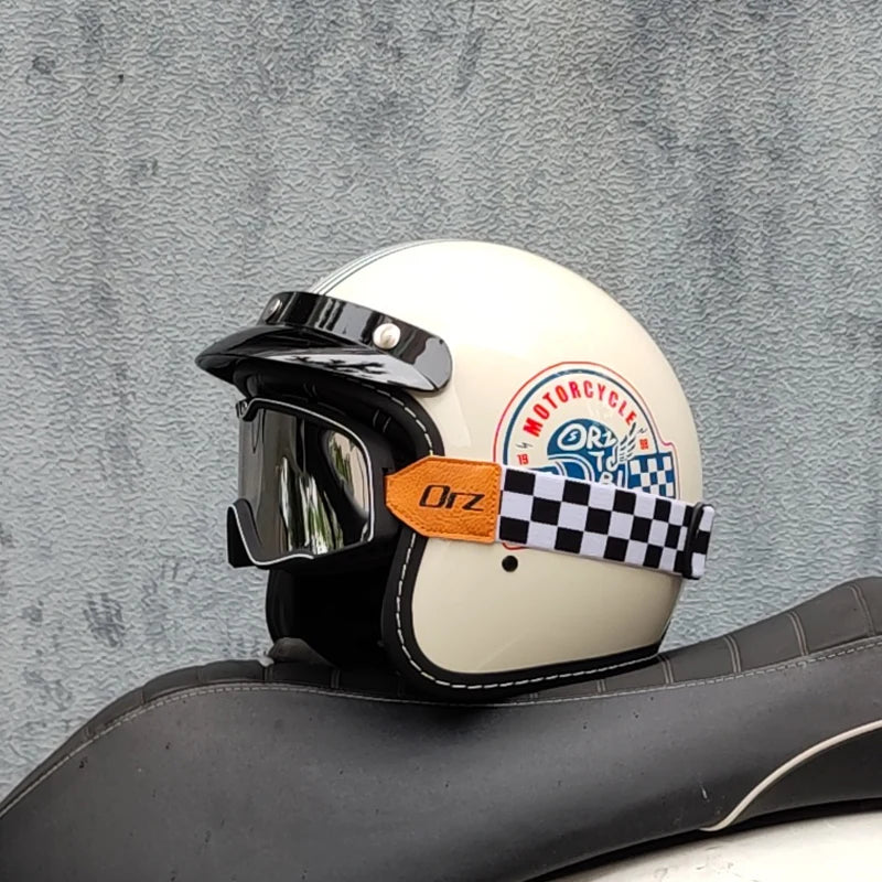 ORZ High-Quality Motorcycle Retro Helmet 3/4 Semi Covered Helmet Couple Scooter Cascos Para Moto Capacetes De Moto