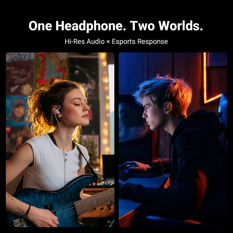 កាសស្តាប់ត្រចៀក Fosi Audio IM4 Hifi មានខ្សែ កាសស្តាប់ត្រចៀក Open-Back Dynamic Drivers IEM សម្រាប់តាមដានតន្ត្រី និងលេងហ្គេម