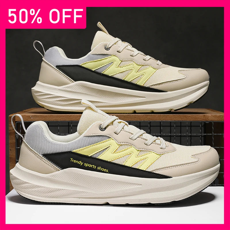 Men Sports Shoes Marathon Sports Breathable Light Wide Last Women Comfort Fashion Flat Bottomed Non Slip Casual Fitness Shoes