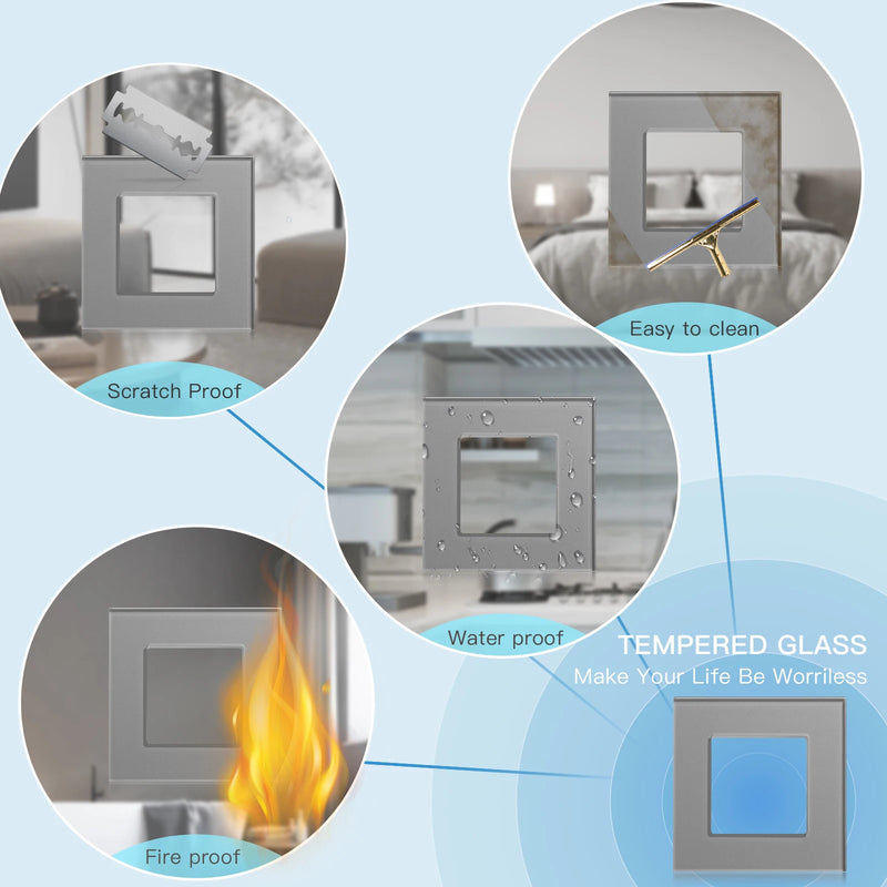 BSEED Matter Touch Switch Part 1/2/3Gang Smart Switch Tuya Smart Life APP Control EU Socket Module Glass Panel Free Combination