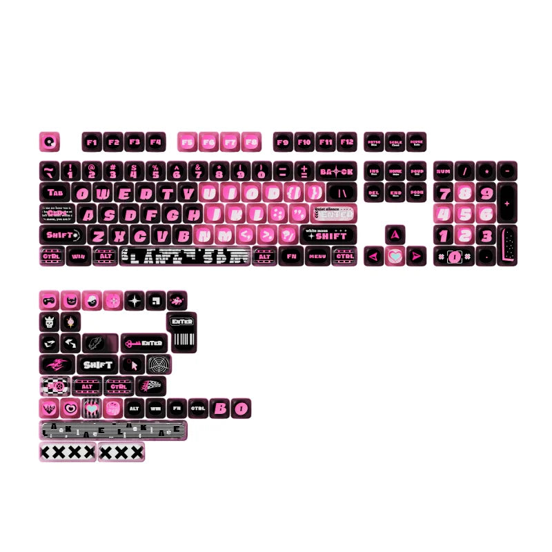 Akko Original Theme Keycap Set MOA Profile PBT 4-side Transparent Dye-sub Keycaps for ISO/ANSI Layout MX Mechanical Keyboard