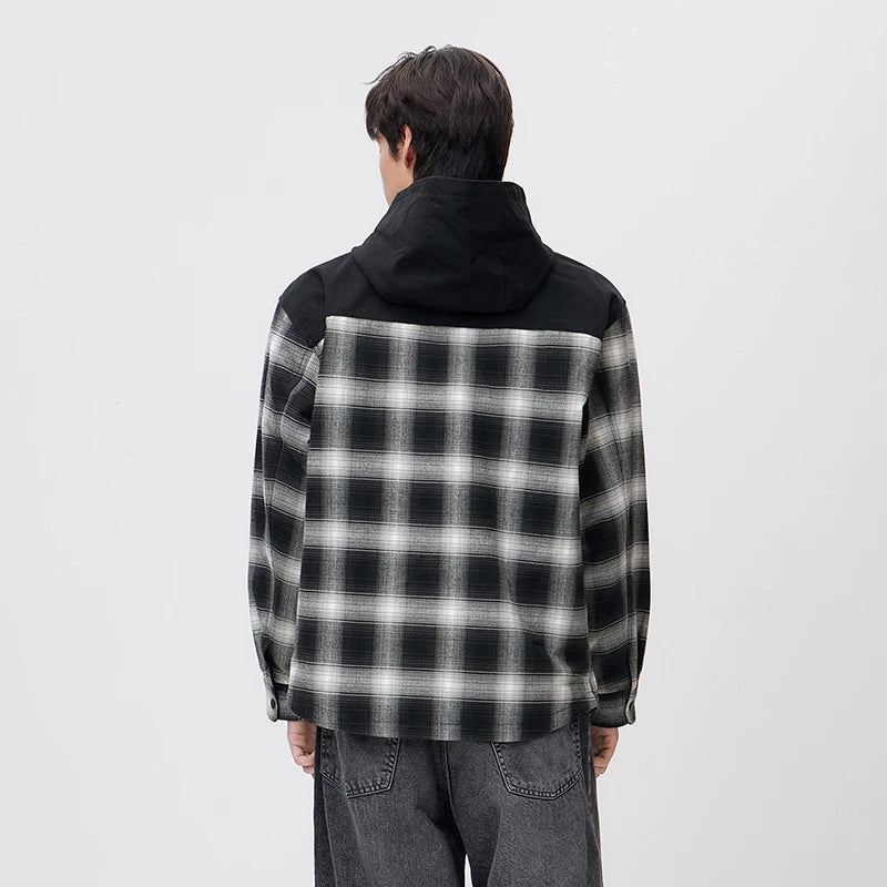 Semir Men Jacket Plaid 2026 Detachable Hooded Outdoor Urban Casual Everyday Style Soft Comfortable Daily Wear Trendy