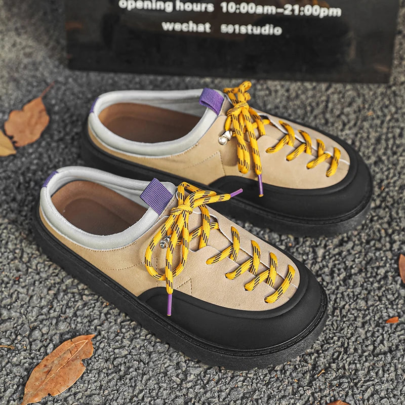 Men's Hiking Outdoor Casual Shoes Summer Soft Sole Anti-Slip City Walking Shoes Fashion Youth Comfort Sports Slip-On Slippers