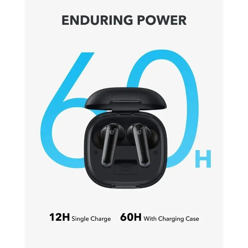 កាសស្តាប់ត្រចៀក Soundcore P40i ឥតខ្សែប៊្លូធូសដើម ដែលអាចកាត់បន្ថយសំឡេងរំខាន ជាមួយនឹងការរចនាក្នុងត្រចៀក និងអាយុកាលថ្មយូរជាងមុន