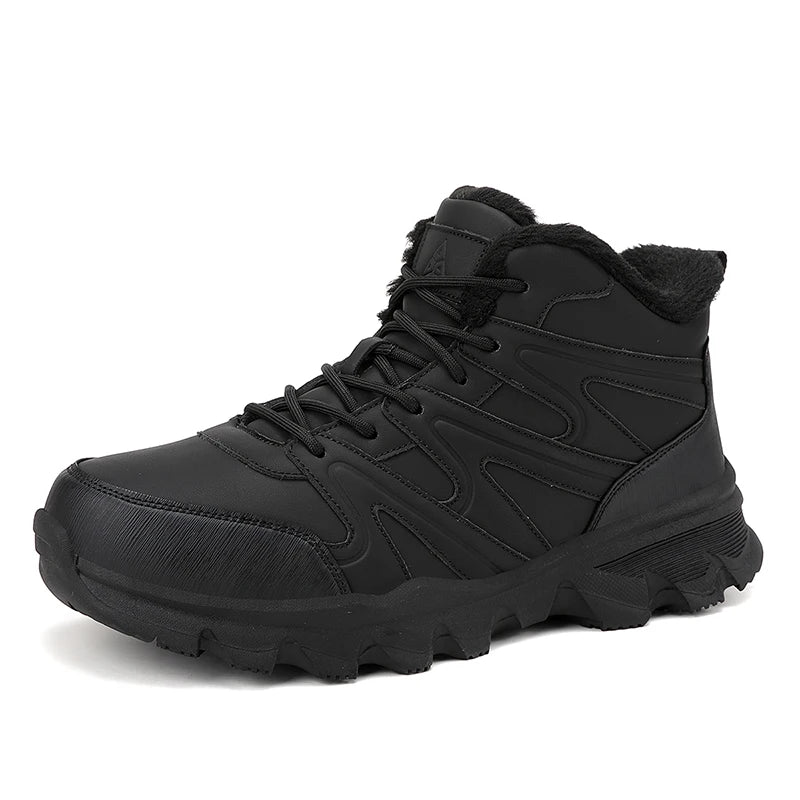 Men's Combat Boots Winter Warm Plush Light Breathable Casual Hiking Walking Cotton Boots Outdoor Jungle Anti-slip Training Boots