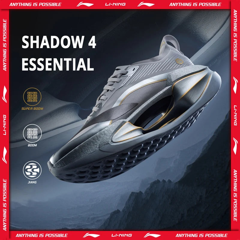 ស្បែកជើងរត់បុរស Li-Ning SHADOW 4 ESSENTIAL SUPER BOOM Rebound-Speed ស្បែកជើងកីឡា LiNing សម្រាប់រត់ប្រចាំថ្ងៃ ARRW007