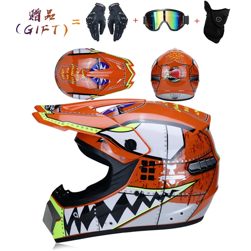 Send 3 pieces gift motorcycle helmet children off-road helmet bike downhill AM DH cross helmet capacete motocross casco