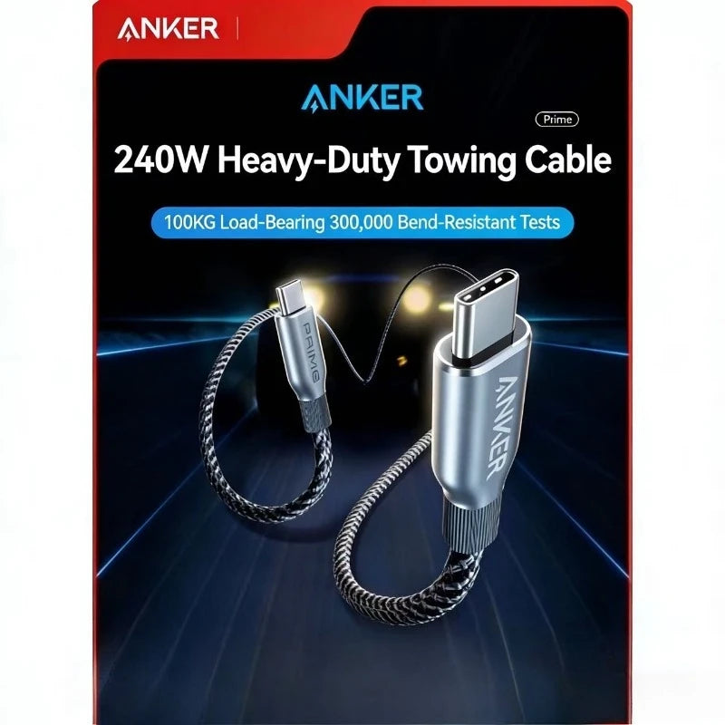 ខ្សែសាកទិន្នន័យ ANKER Prime 240W Dual Type C ប្រវែង 3 ហ្វីត ផលិតពីនីឡុងស្រោប រឹងមាំ 100 ឆ្នាំ