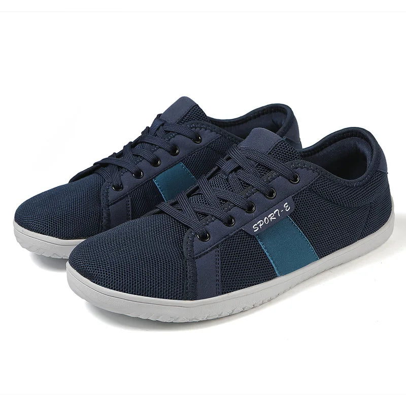 Extra Width Barefoot Shoes Wide Box Toe Shoes Minimalist Nonslip Outdoor Casual Flat Walking Sneakers Zero Drop Breathable Mesh