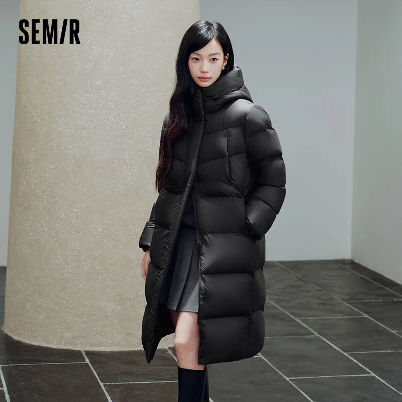 អាវក្រៅ Semir សម្រាប់នារី ប្រវែងវែង ធន់នឹងទឹក ឆ្នាំ២០២៦ ថ្មី ស្លៀកប្រចាំថ្ងៃ រដូវរងា ស្ទីលធម្មតា ទីក្រុង អាកាសធាតុត្រជាក់ ពាក់ជាស្រទាប់ៗ