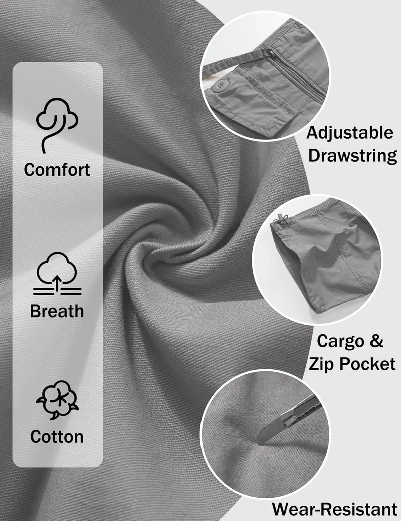 TACVASEN Mens Cargo Below Knee Length 3/4 Long Shorts Summer Breathable Outdoor Capri Pants Twill Work Pants With Multi Pocket