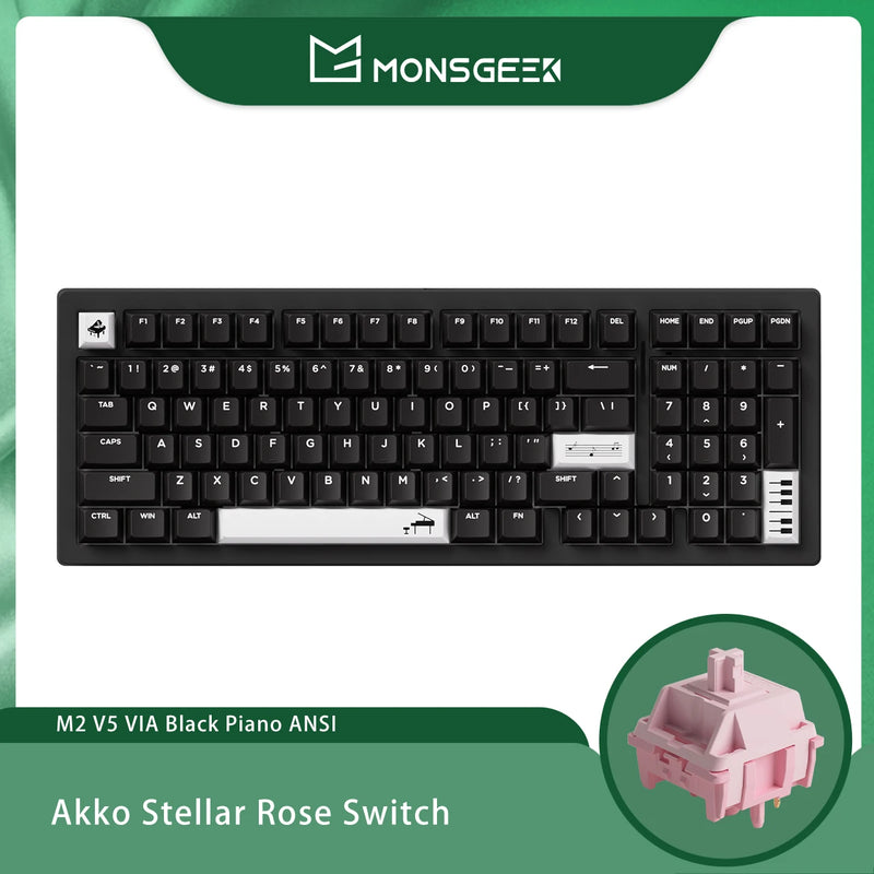 MonsGeek M2 V5 VIA Mechanical Keyboard/Barebone Kit 1800 Compact Size Rapid Disassemble RGB Hot Swap Tri-mode Keyboard Aluminum