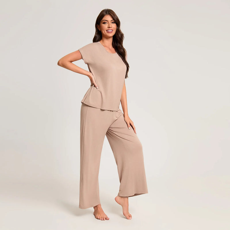 European Loose Home Pajamas Set New Modal Comfort Women's Suit Spring Autumn Sleepwear For Sleeping Clothes Lounge Pyjama
