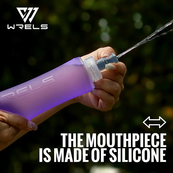 WRELS Collapsible Water Bottle BPA Free Silicone Foldable Soft Flask Outdoor Sport Portable Water Bag Running Camping Water Bag