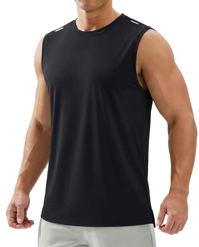 TACVASEN Mens Lightweight Tank Tops Quick Dry Fitness Workout Sleeveless Shirts Summer Muscle Gym Vest Athletic Tank Tops USsize