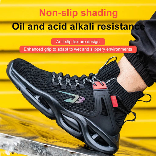 Autumn Men Safety Shoe Boot High Top Safety Shoes Men Hiking Boots Steel Toe Shoes Anti-smash Work Shoes Protective