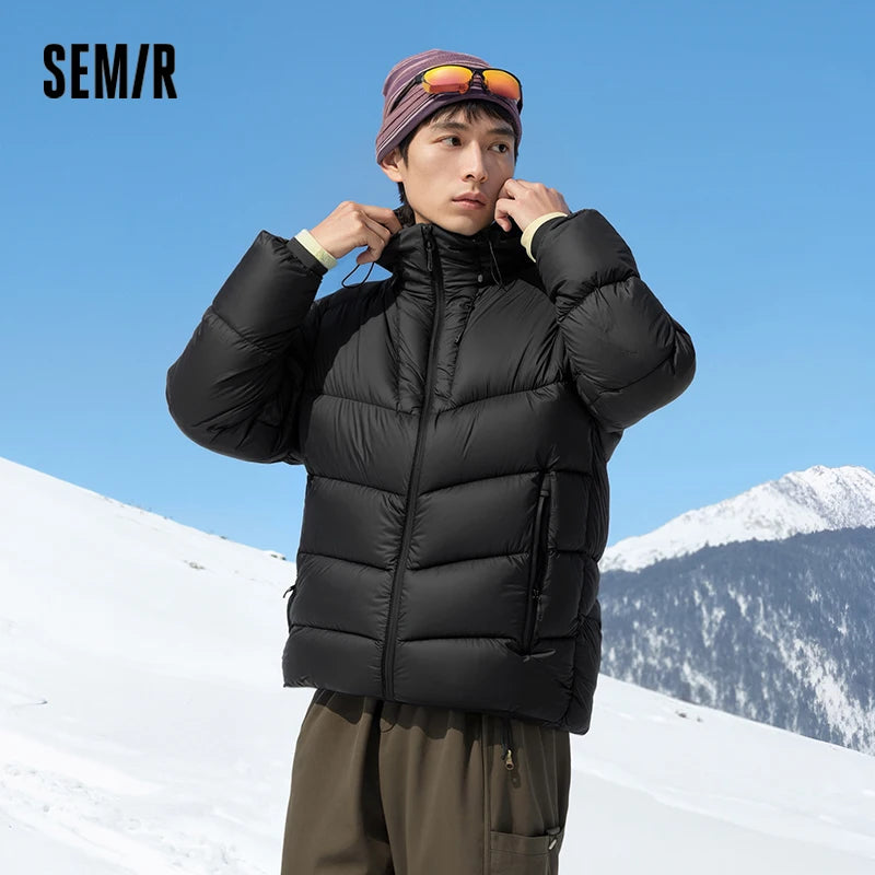 Semir Men Down Jacket Thermal Warmth 2026 Winter Everyday Style Outdoor Layer Cold Weather Clean Silhouette Cold Weather Wear