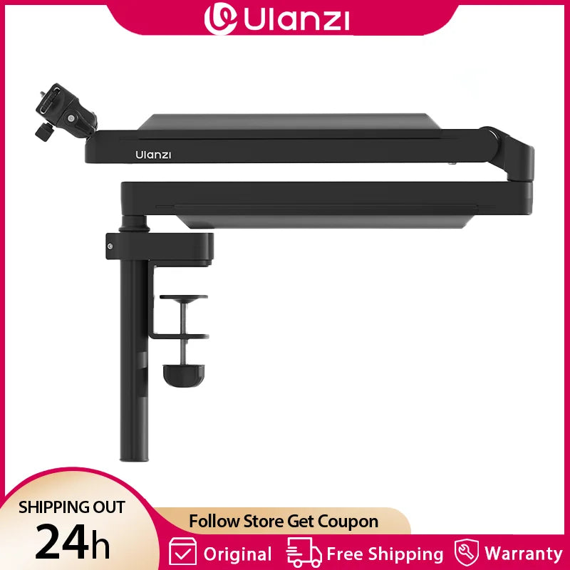 ជើងទម្រមីក្រូហ្វូន Ulanzi ZJ05 អាចលៃតម្រូវបាន ជើងទម្រមីក្រូហ្វូនធន់ធ្ងន់សម្រាប់ភ្ជាប់លើតុលេងហ្គេមផ្សាយផ្ទាល់