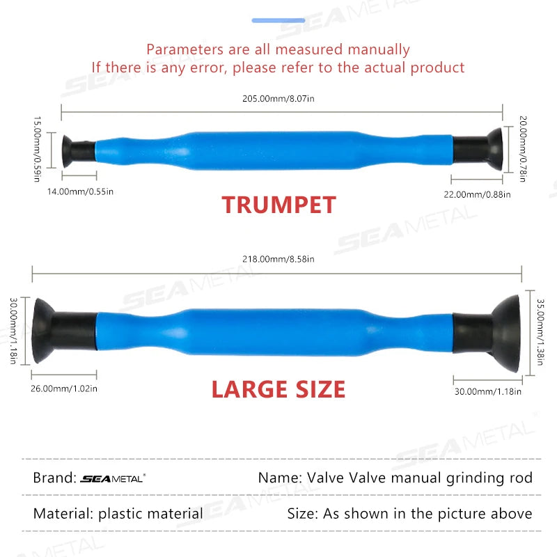SEAMETAL 2pcs Manual Valve Lapping Grinding Sticks Grips Cylinder Engine Valve Grinding Tools + Suction Cup for Car Motorcycles